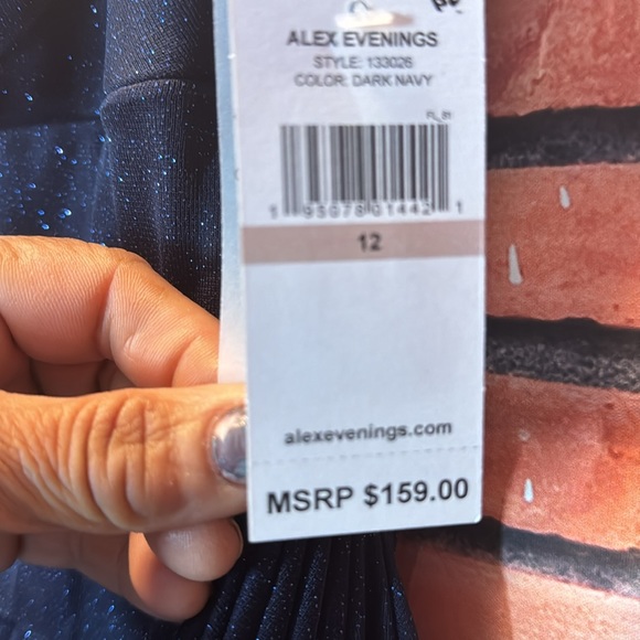 Alex evenings Modern Sheath Off-the-shoulder Sequins Sleeveless Bridesmaid prom - Picture 7 of 7